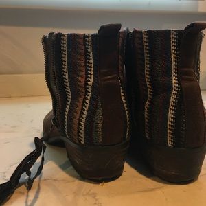 suede booties with embroidered detail